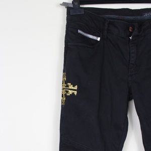 Rockstar Aztec Embroidered Black Jeans.